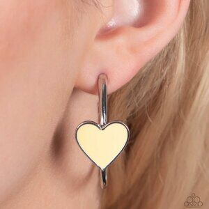Paparazzi Jewelry Accessories - Kiss Up - Yellow Earrings - Vintage